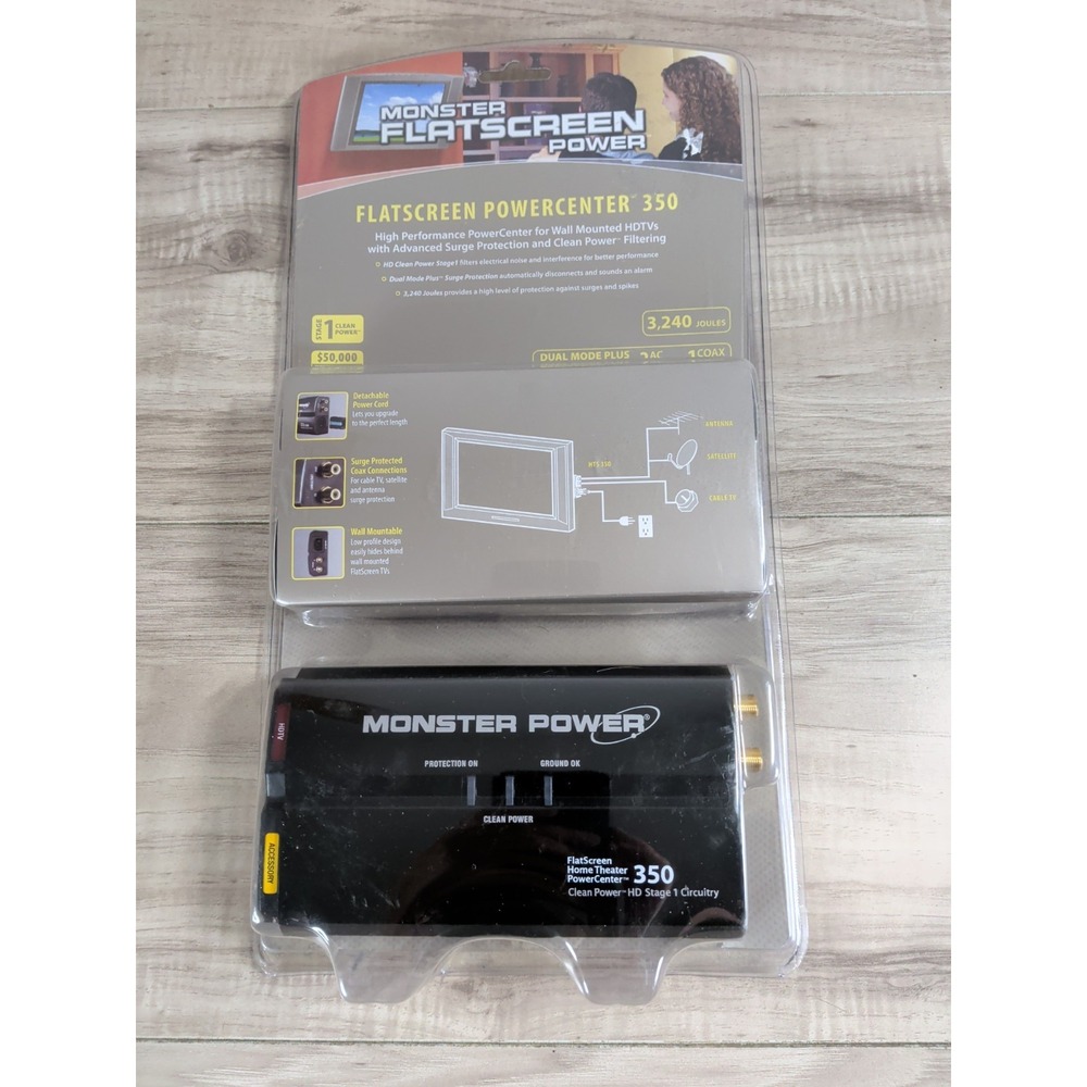 Monster FlatScreen PowerCenter HTS 350 Home Theater Power Stage 1 Surge 121588